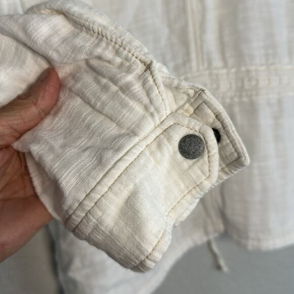 Anthropologie Hei Hei Breakaway Jacket White Cotton Lightweight Coastal Pockets - Picture 9 of 11